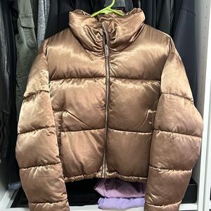 7 for All Mankind Bronze Brown Puffer Jacket NWT